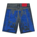 Indigo Printed Denim Shorts
