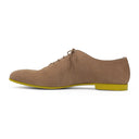 BEIGE VELVET KID LOW TOP OXFORDS