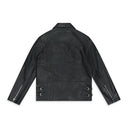Black Leather Front Zip Jacket