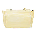 YELLOW ROCKSTUD TRAPEZE MEDIUM TOTE BAG
