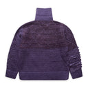 Purple Borrujered Zip-Up Cardigan Sweater