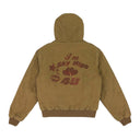 Beige Hooded Workwear Jacket