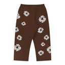 Brown Cotton Wreath Sweatpants