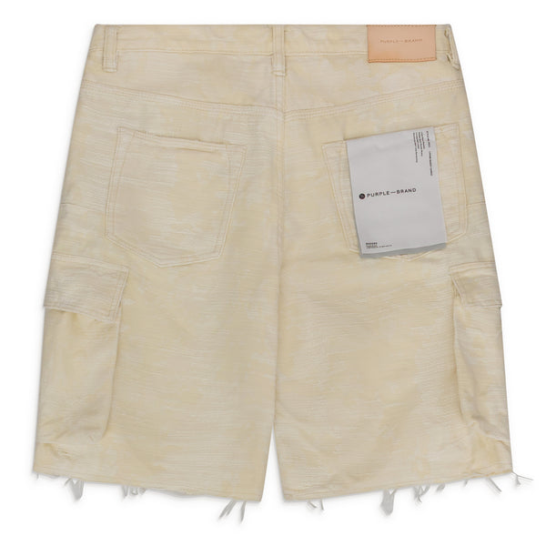 Antique White Jacquard Cargo Shorts
