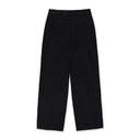 Black Big Tuck Denim Trousers