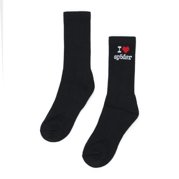 Black I Love Sp5der Socks