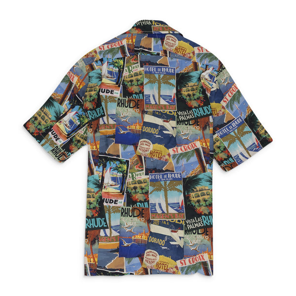 Multicolor Postcard Silk Shirt