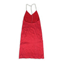 Red Silk Studded Slip Dress