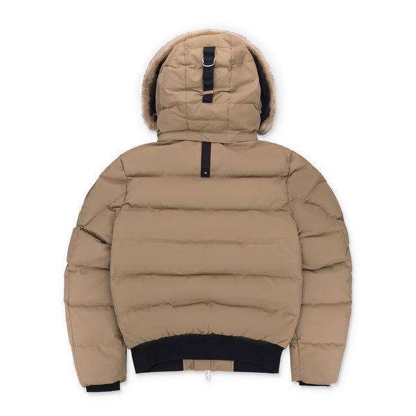 Dune/Bronze Cloud Shearling Bomber Jacket
