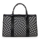 Black Wavy Houndstooth Weekender Bag