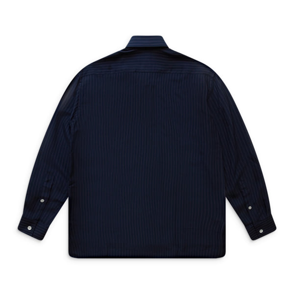 Midnight Blue Guardia Pinstripe Long-Sleeve Shirt