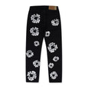 Black Cotton Wreath Jeans