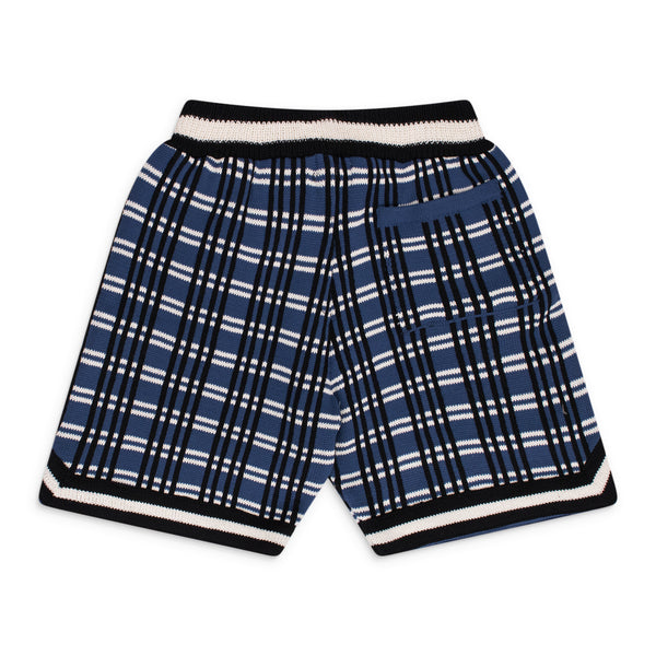 Blue Plaid Basketball Knit Shorts