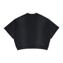 Black Logo Appliqué Cotton Short Sleeves Sweatshirt