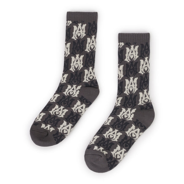 Black All-Οver Print MA Logo Socks