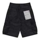 Black High Shine Cargo Shorts