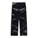Black Marble Coated Baggy Fit Jeans