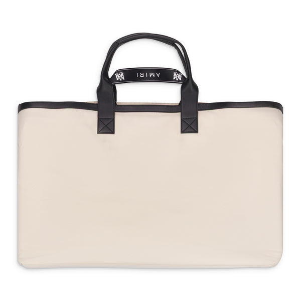 Natural/Black Canvas Embroidery Tote Bag