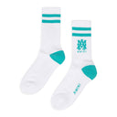 White/Aqua MA Logo Tube Socks