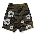 Multicolor Tiger Camo Cotton Wreath Shorts
