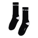 Black/White MA Embroidery Patch Socks