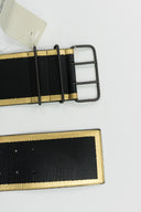 Black Wide Leather Waist Belt