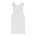 White Embroidered Logo Tank Top
