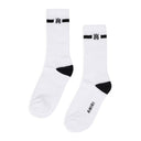 Black/White MA Embroidery Patch Socks