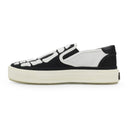 White/Black Skel Top Slip On Sneakers