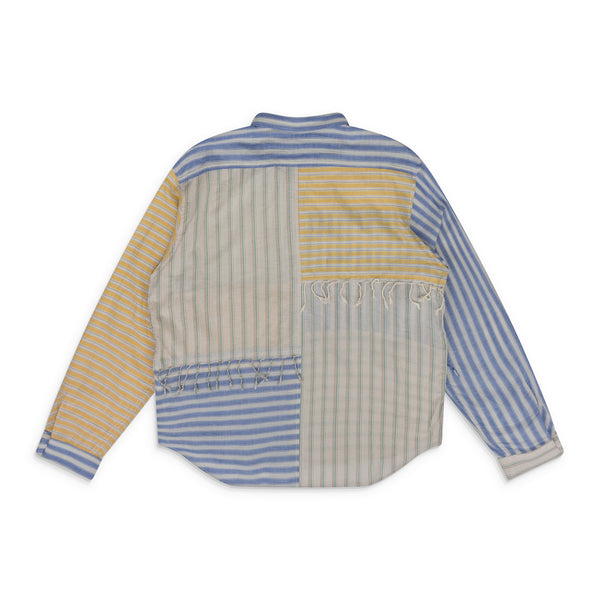 Multicolor Braided Striped Button-Up Shirt