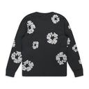 Vintage Black Rhinestone Cotton Wreath Thermal