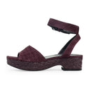 BURGUNDY LUXE KID SUEDE ANKLE STRAP SANDALS
