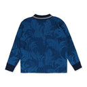 Blue Buju Knitted Long Sleeve Polo Sweater