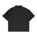 Black Leather Short Sleeve Polo