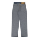 Blue Split Reversed Denim Trousers