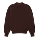 Brown Intarsia Quilt Crewneck Sweater