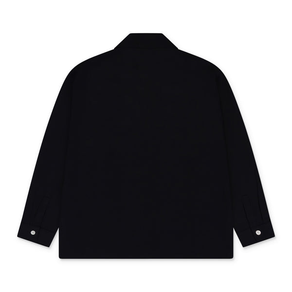 Black Long Sleeve Bowling Shirt
