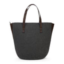 Grey Monili Felt Leather Tote Bag