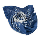Blue Cotton Wreath Silk Bandana