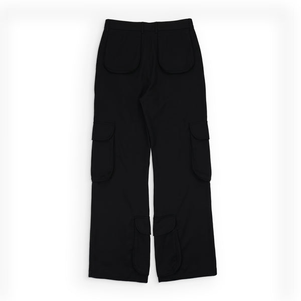 Black Satin Pocket Trousers
