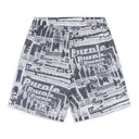 Black/White Print Lyocell Pull On Shorts