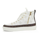 White Monogram Stellar High-Top Sneakers