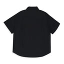 Black Linen Button-Up Shirt