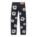 Black Cotton Wreath Jeans