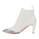 White/Silver Leather Chelsea Boots