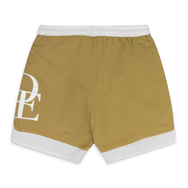 BEIGE SIDE LOGO SHORTS
