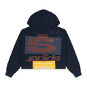 Navy Cropped Hoodie
