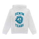 White Denim University Zip Hoodie