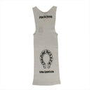 White Ribbed Sword Horseshoe Logo F*** You Tank Top