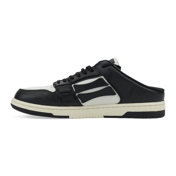 Black/White Skel Top Low Slip On